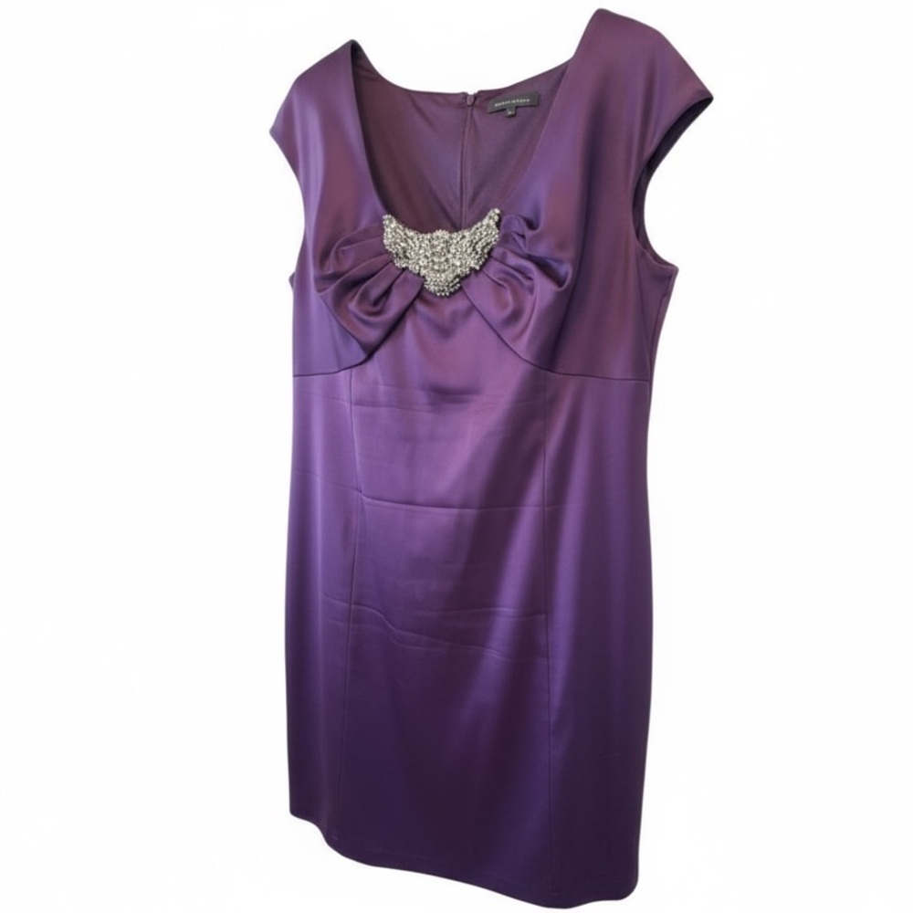 David Meister Plus Size Plum Embellished Sheath Dress